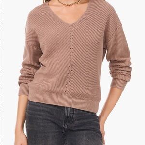 1.State Diagonal Rib V-Neck Sweater S
